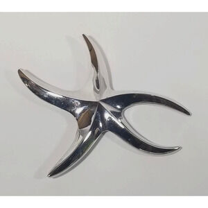 Monet silver tone star starfish brooch pin pendant jewelry pin vintage 4" 1960s